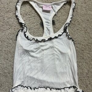 Urban Outfitters White and Black Trim Tank